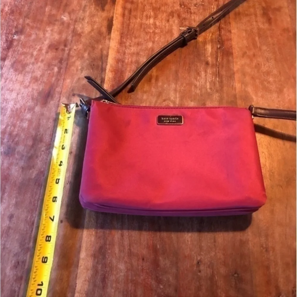 Kate Spade Jackson Triple Gusset Maroon Crossbody Bag
